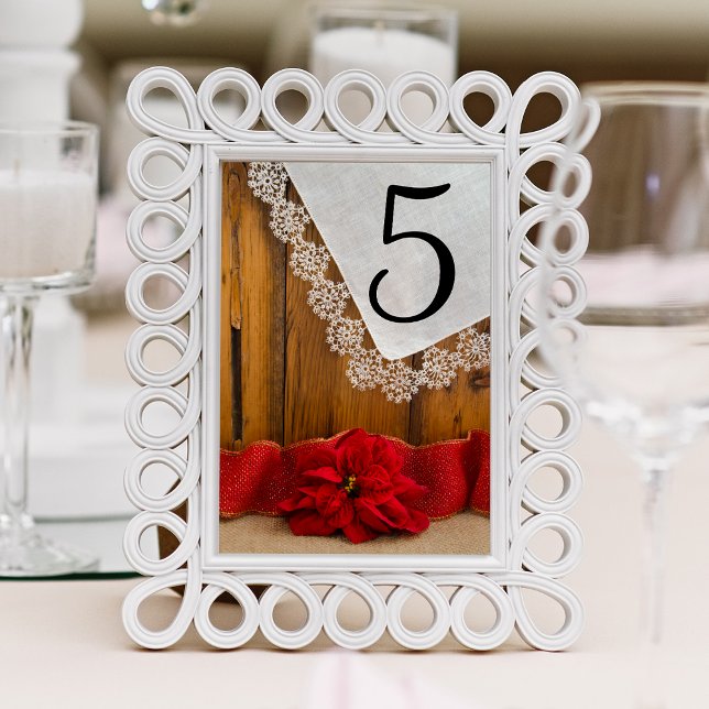 Numeração De Mesa Números de Tabela do Casamento no inverno Rustic R (Set a festive wintery table for your rustic chic December celebration event or barn party.)