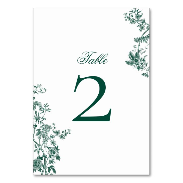 Numeração De Mesa Números de tabela do Suite Floral de Casamento Ver (Frente)