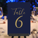 Numeração De Mesa Números De Tabela Dourada E Azul Do Marinho De Scr<br><div class="desc">Estes elegantes números azuis e azuis-marinho podem ser personalizados em letras gicas de ouro. Projetado por Thisnotme©</div>