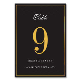 Numeração De Mesa Números de Tabela Elegante Dourada Negra Moderna