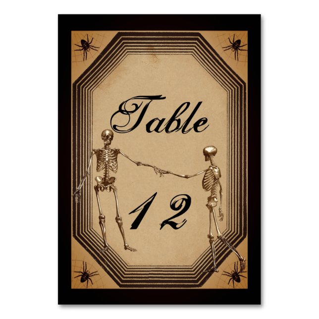 Numeração De Mesa Números de Tabela Elegante Rustic Gothic Deco Skel (Frente)