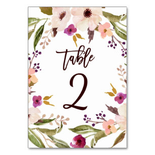 Numeração De Mesa Números de Tabela Floral Boêmia Whimsical