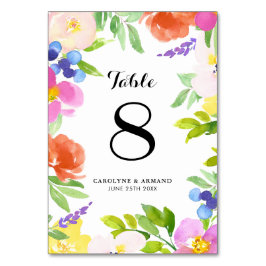 Numeração De Mesa Números de Tabela Floral de Blooms de Primavera de