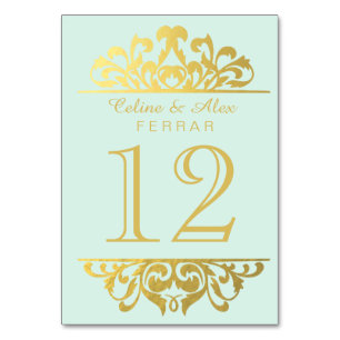 Numeração De Mesa Números de Tabela Flourish Foil Glam Gold   ouro d
