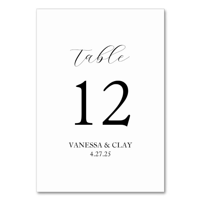 Numeração De Mesa Números de Tabela Personalizados com Nome e Data (Frente)