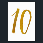 Numeração De Mesa Números de Tabela - Tipografia do Script de Pincel<br><div class="desc">Tabela Número 10: Esta placa de número de tabela de script de pincel casual é definida em uma folha de ouro falsa. IMPORTANTE: A aparência mostrada é um efeito impresso. Não é folha de papel real. Se você não quiser esse efeito, poderá excluí-lo assim: 1) Clique em "Personalizar mais. 2)...</div>