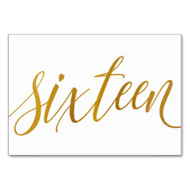 Numeração De Mesa Números de Tabela - Tipografia Luxe - Folha Ouro F