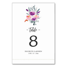 Numeração De Mesa Números De Tabelas De Casamento De Aquarelas Com F