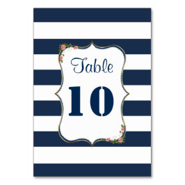 Numeração De Mesa Números de Tabelas de Casamento de Stripes Azul de
