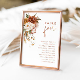 Numeração De Mesa Números de Tabelas de Casamento Floral Sunset
