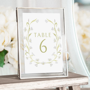 Numeração De Mesa Números de Tabelas de Casamento Floral Verde-Elega
