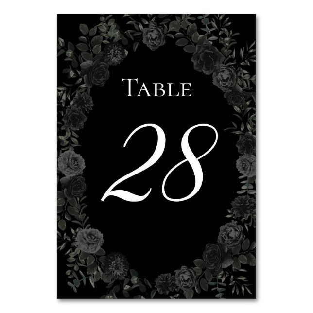 Numeração De Mesa Números de Tabelas de Casamento Gótico-Rosa Branco (Frente)