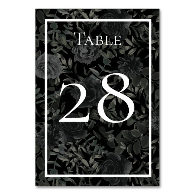 Numeração De Mesa Números de Tabelas de Casamento Gótico-Rosa Branco (Frente)