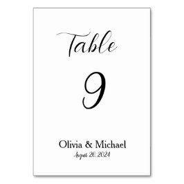 Numeração De Mesa Números de Tabelas Minimalistas Brancas e Negras