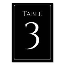 Números de Tabelas na moda preto e branco