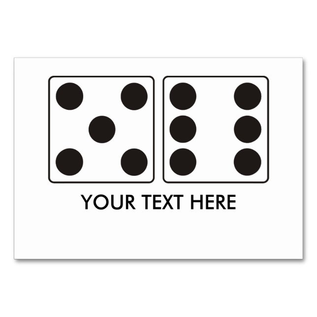 Numeração De Mesa Números DICE de canalizações 5 + 6 + texto (Frente)