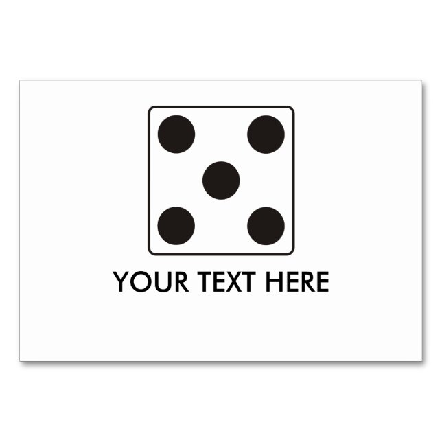 Numeração De Mesa Números DICE de canalizações 5 + texto (Frente)