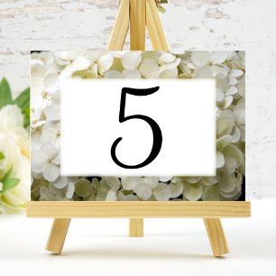 Numeração De Mesa Números florais da mesa do Hydrangea branco