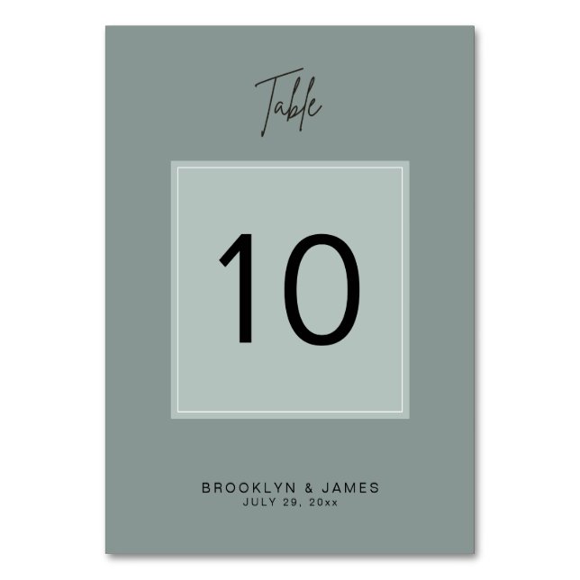 Numeração De Mesa Números mínimos de tabela de casamento de sábado (Frente)