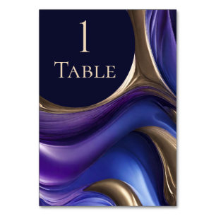 Numeração De Mesa Números Modernos da Tabela Casada-Azul Roxo Dourad