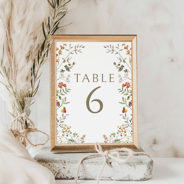 Numeração De Mesa Números Rustic Autumn Wildflower Wedding Table (Criador carregado)
