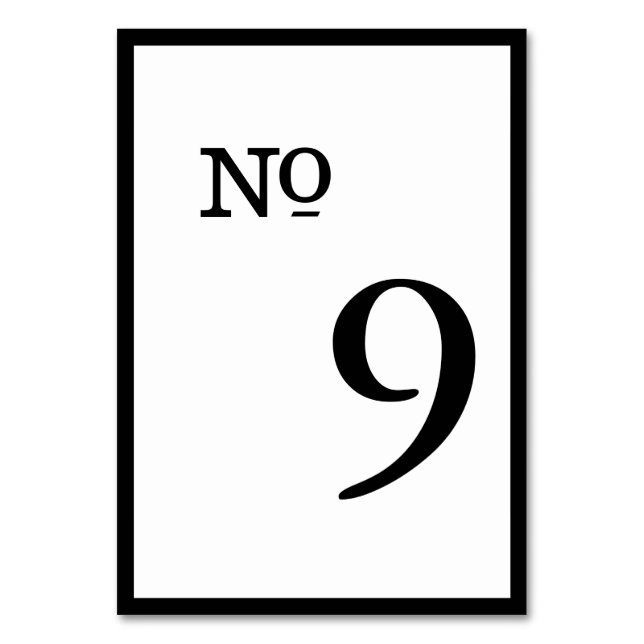 Numeração De Mesa Números Simples De Tabelas De Casamento De Borda S (Frente)