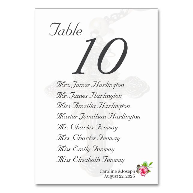 Numeração De Mesa Nuptial Rosa Wedding (Frente)