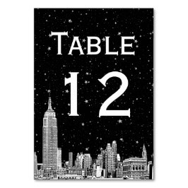 Numeração De Mesa NYC Skyline Enchido Starry DIY Número da Tabela BG