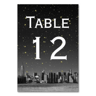 Numeração De Mesa NYC Wide Skyline Black Gradient Starry DIY BG