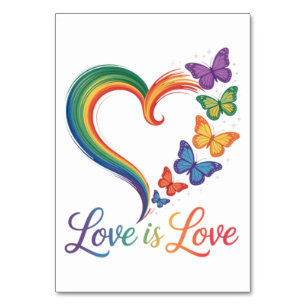 Numeração De Mesa o amor é amor lgbt borboleta coração arco-íris