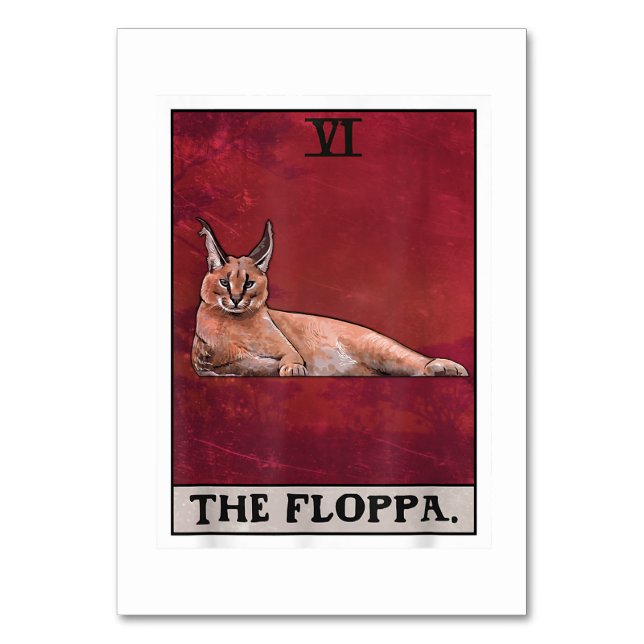 Numeração De Mesa O Caracal Floppa Tarot Card Engraçado (Frente)
