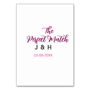 Numeração De Mesa O casamento perfeito rosa preto nome data casal