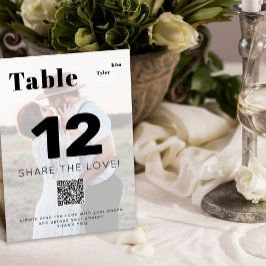 Numeração De Mesa O CÓDIGO QR compartilha o amor do casamento de fot