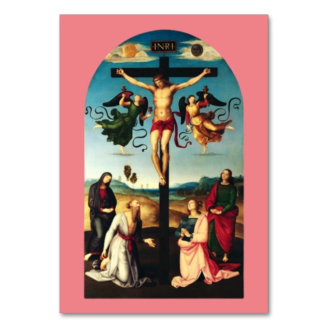 Numeração De Mesa O Cristo Crucificado com a Virgem Maria (Frente)