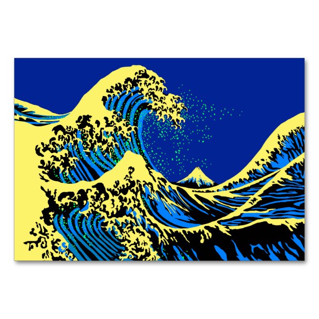 Numeração De Mesa O Excelente Hokusai Wave em estilo de arte Pop (Frente)