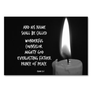 Numeração De Mesa O nome dele será Príncipe da Bíblia da Paz Verse