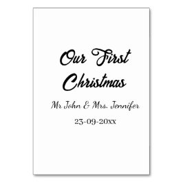 Numeração De Mesa O nosso primeiro Natal, Sr. e Sra. casal, data