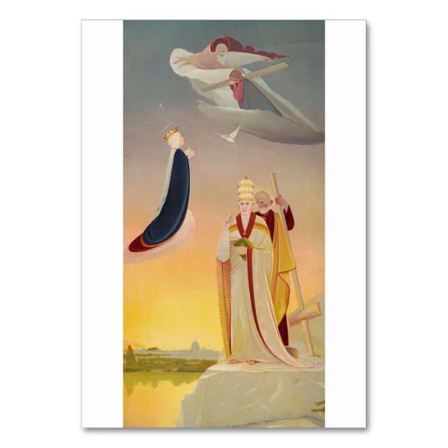 Numeração De Mesa O Papa de Roma, Virgem Maria e Jesus (Frente)