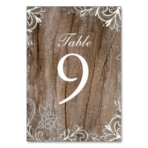 Numeração De Mesa o vintage roda o casamento de madeira do país do
