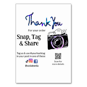 Numeração De Mesa Obrigado snap tag compartilhar câmera de mídia adi