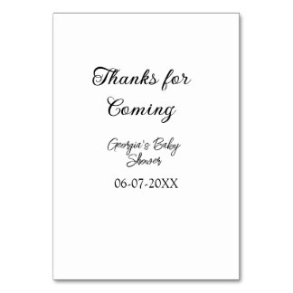 Numeração De Mesa Obrigados para o próximo chá de fraldas, um simple