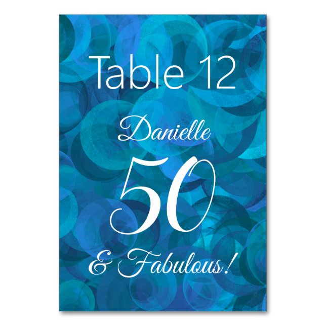Numeração De Mesa Ocean Blue 50 e Fabuloso nome da Festa de aniversá (Frente)