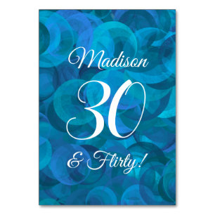 Numeração De Mesa Oceano Elegante Azul 30 e Festa de aniversário su