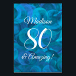 Numeração De Mesa Oceano Elegante Azul 80 e Festa de aniversário Inc<br><div class="desc">Elegante Ocean Blue 80 e Incrível Número da Mesa de Festa de aniversário Este é um cartão especial único de aniversário de arte Blue abstrato Ocean, especialmente projetado para seus amigos que estão fazendo 80 anos e surpreendentes! Personalize esta placa de mesa com seu nome. Planeje sua festa com mais...</div>