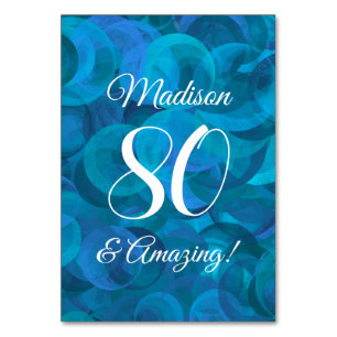 Numeração De Mesa Oceano Elegante Azul 80 e Festa de aniversário Inc
