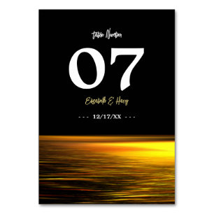 Numeração De Mesa Oceano ouro, Casamento Elegante de Praia