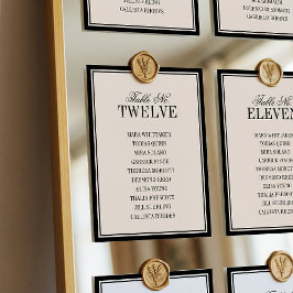 Numeração De Mesa Old Money Classic Luxury Black Cream Wedding