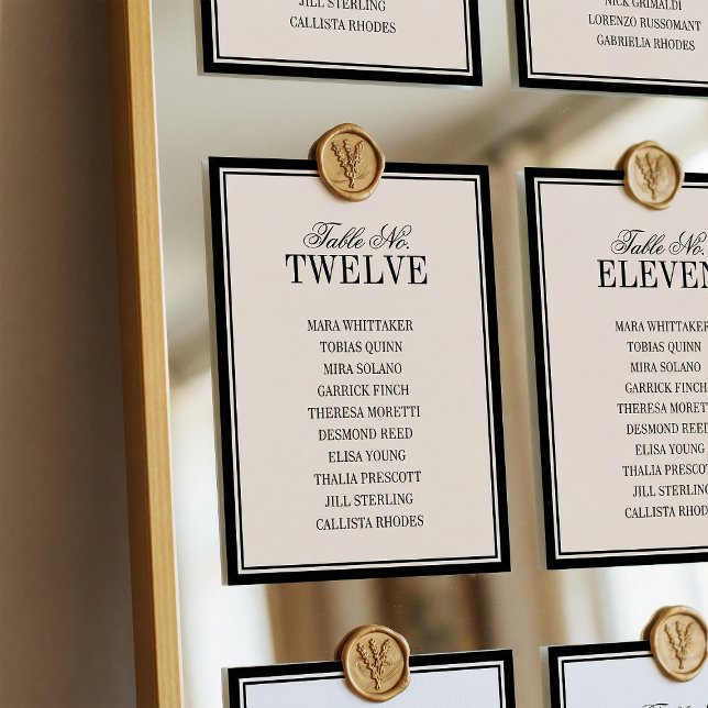 Numeração De Mesa Old Money Classic Luxury Black Cream Wedding (Criador carregado)