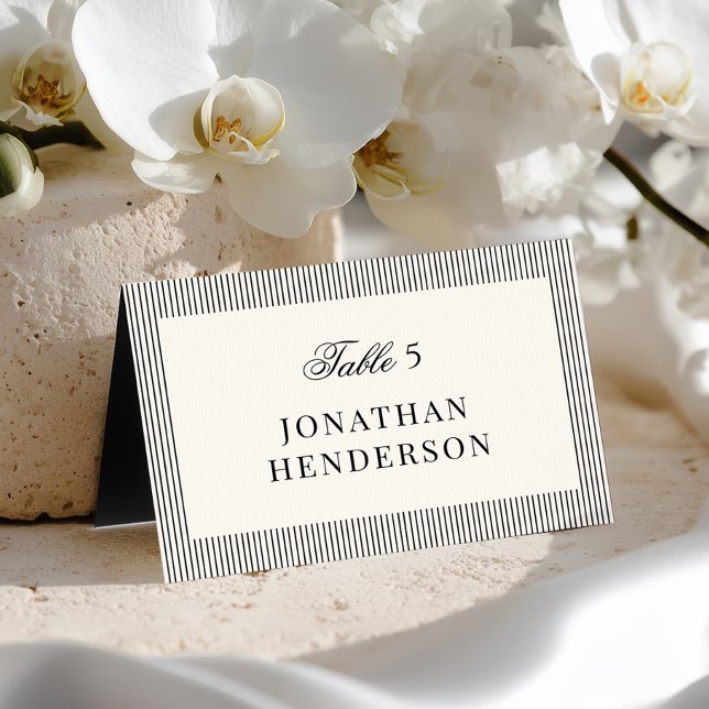 Numeração De Mesa Old Money Wedding Escort Name Card (Criador carregado)