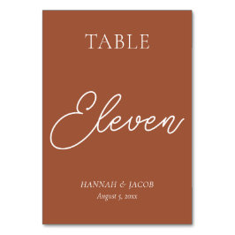 Numeração De Mesa Onze Casamento De Ferrugem Laranja Queimada